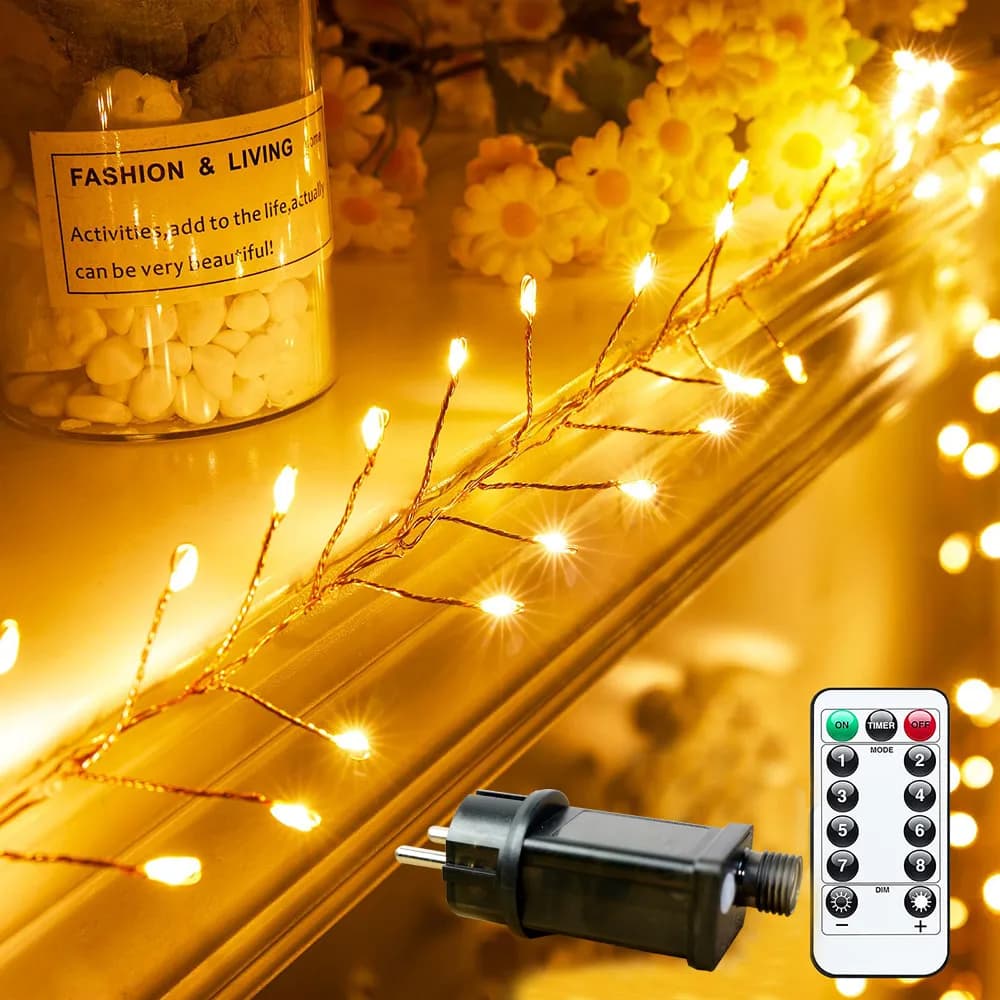 Lucine da esterno pop alimentate a batteria, luci scintillanti con telecomando, luci stellate petardo da 1000 LED per fai da te