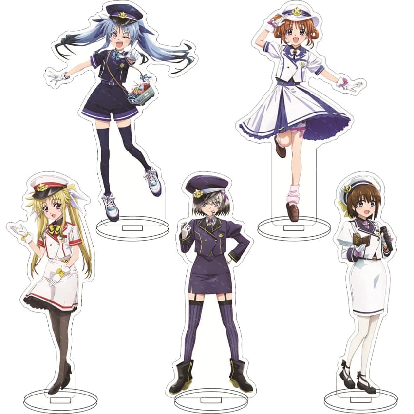 16CM Anime Figure Magical Girl Lyrical Nanoha‌ Takamachi Nanoha Yagami Hayate Teana Lanster Cos Acrylic Stand Ornaments Gifts