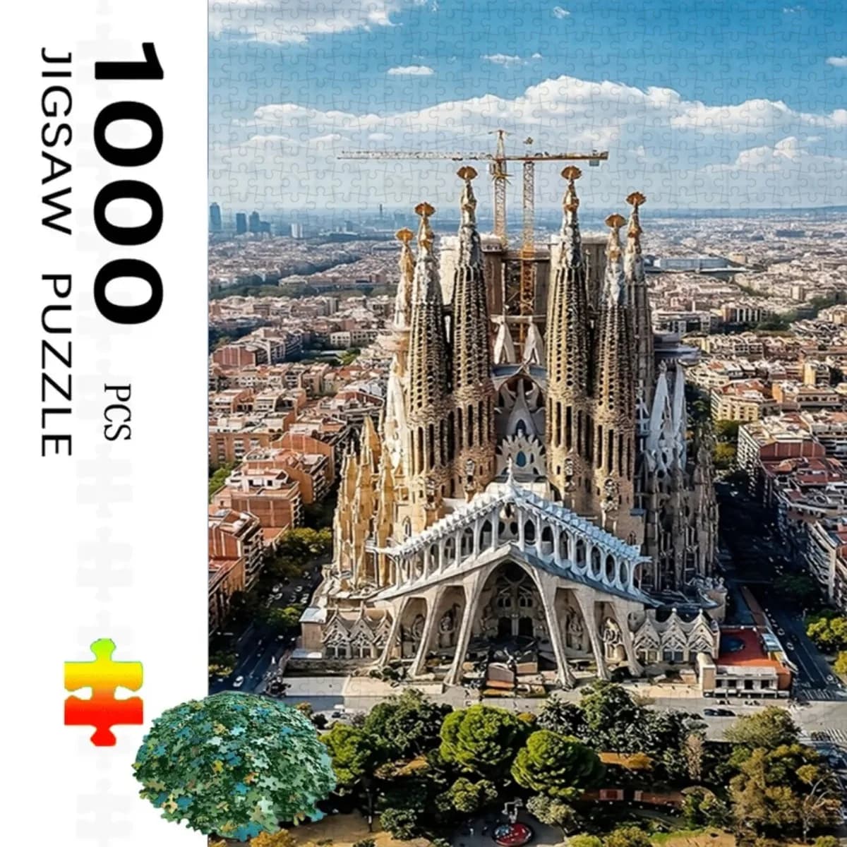 Puzzle da 500/1000 Pezzi della Sagrada Familia di Barcellona, Gioco Educativo per Bambini, Regalo di Natale