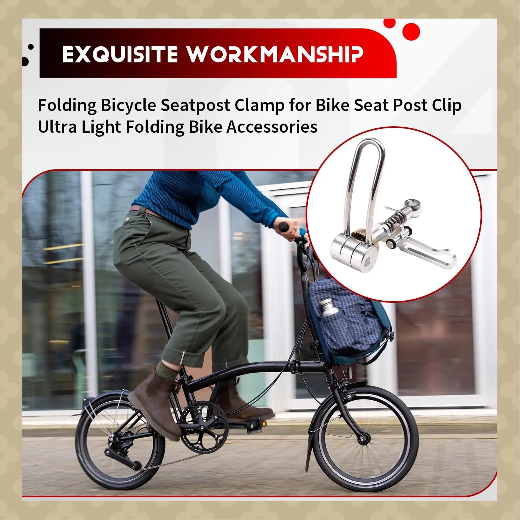 Morsetto reggisella per bicicletta pieghevole ABST per clip reggisella per bici Brompton Accessori bici pieghevoli ultraleggeri