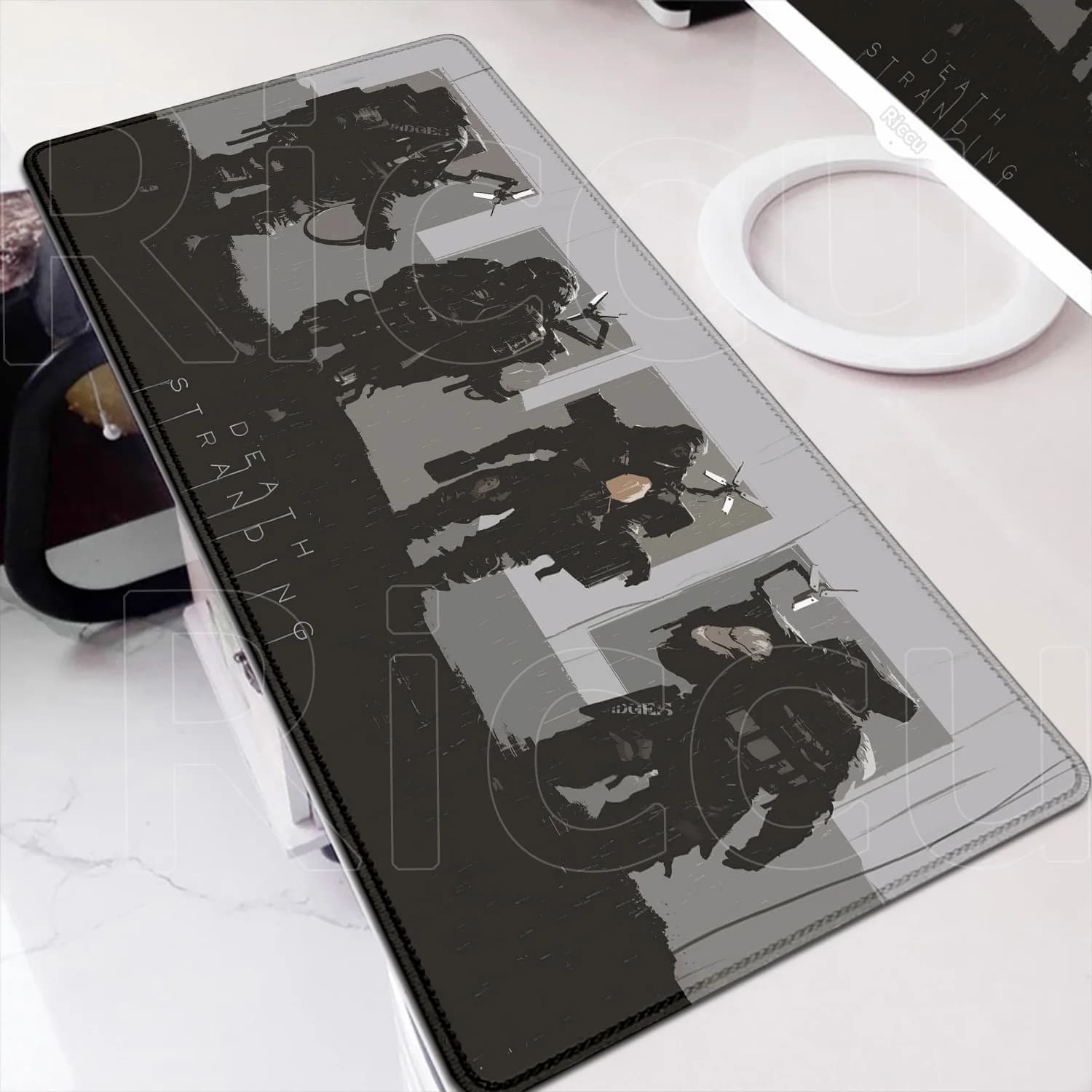 Tappetino per Mouse XXL Antiscivolo in Gomma, Grande Tappetino da Gaming per Computer, Tappeto per Tastiera e Mouse D-Death Stranding, Stampa HD, Tappetino Estensibile per Scrivania Ufficio e Laptop