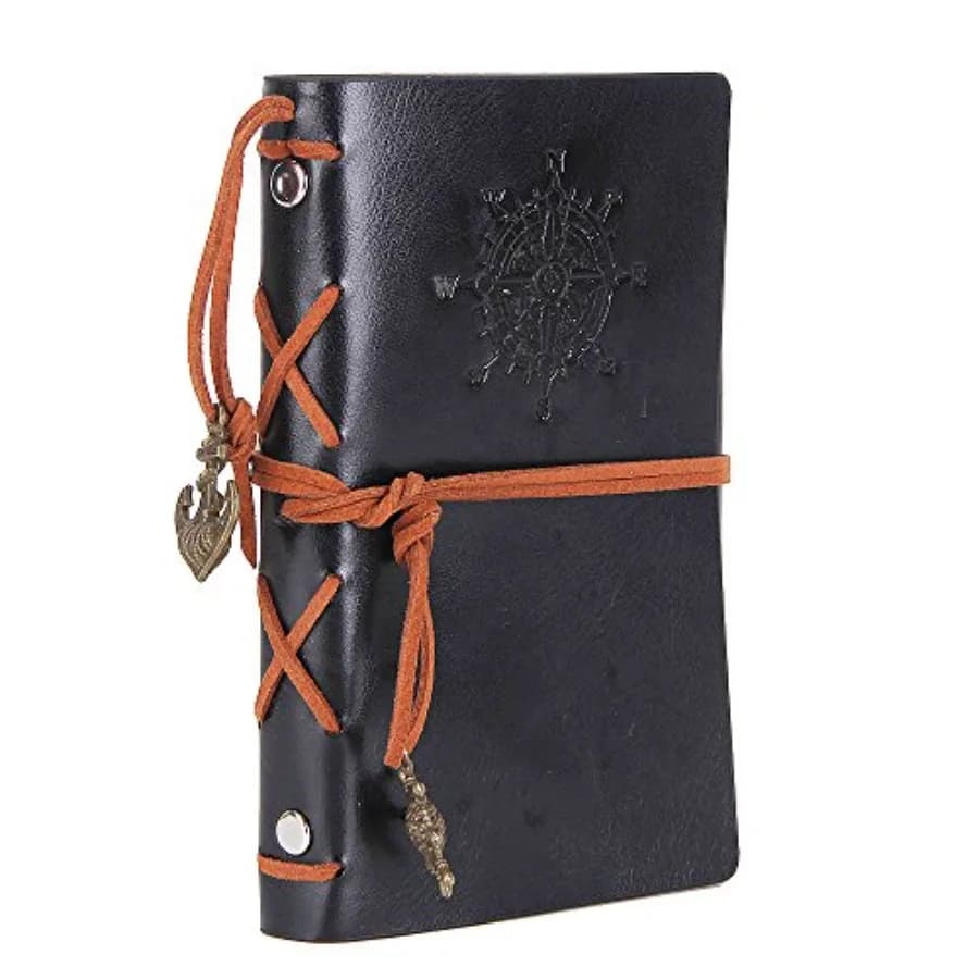 Refillable A6 Binder Notebook - Premium Vegan Leather Personal Planner, Eco-Friendly Journal with 6-Rg Loose-Leaf System for Wr
