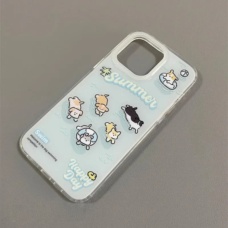 Custodia per telefono per cani da competizione estiva creativa per iPhone 17 AIR 16 15 14 13 12 11 PRO MAX PLUS Cover antipolvere antigoccia