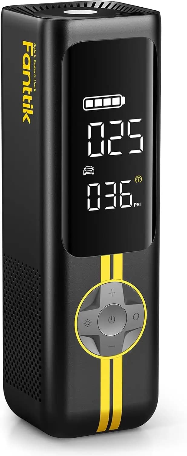 Gonfiatore portatile per pneumatici senza fili, gonfiaggio rapido 150PSI, schermo LED, per auto, biciclette, motocicli, pneumatici fino a 26,3"