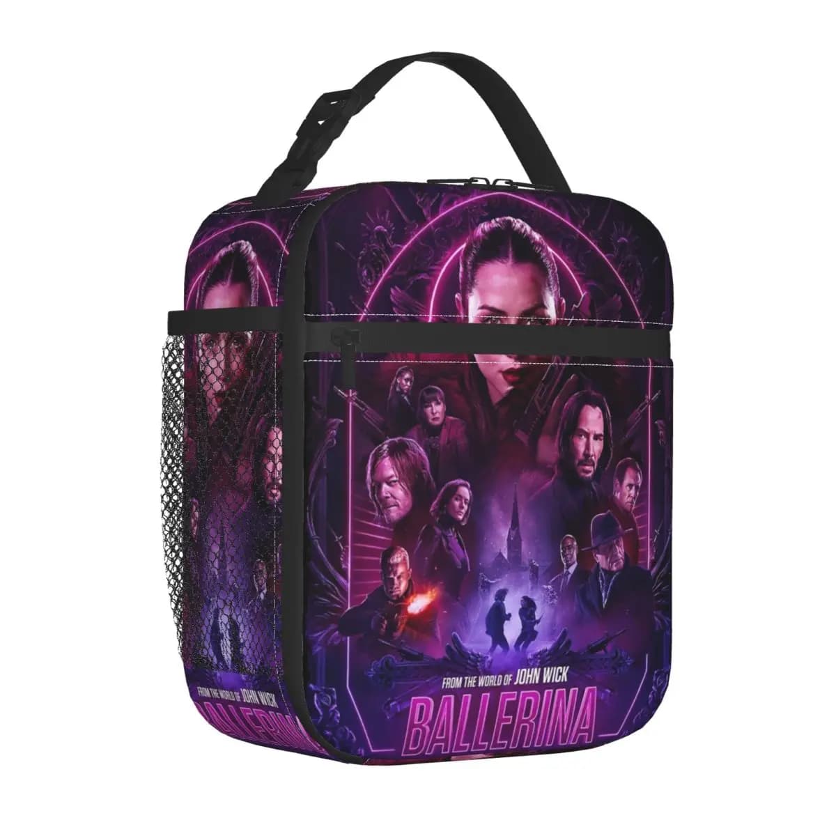Dal mondo di John Wick Ballerina 2025 Film Borsa per il pranzo isolata Borse per contenitori per alimenti Scatole per il pranzo riutilizzabili con dispositivo di raffreddamento termico