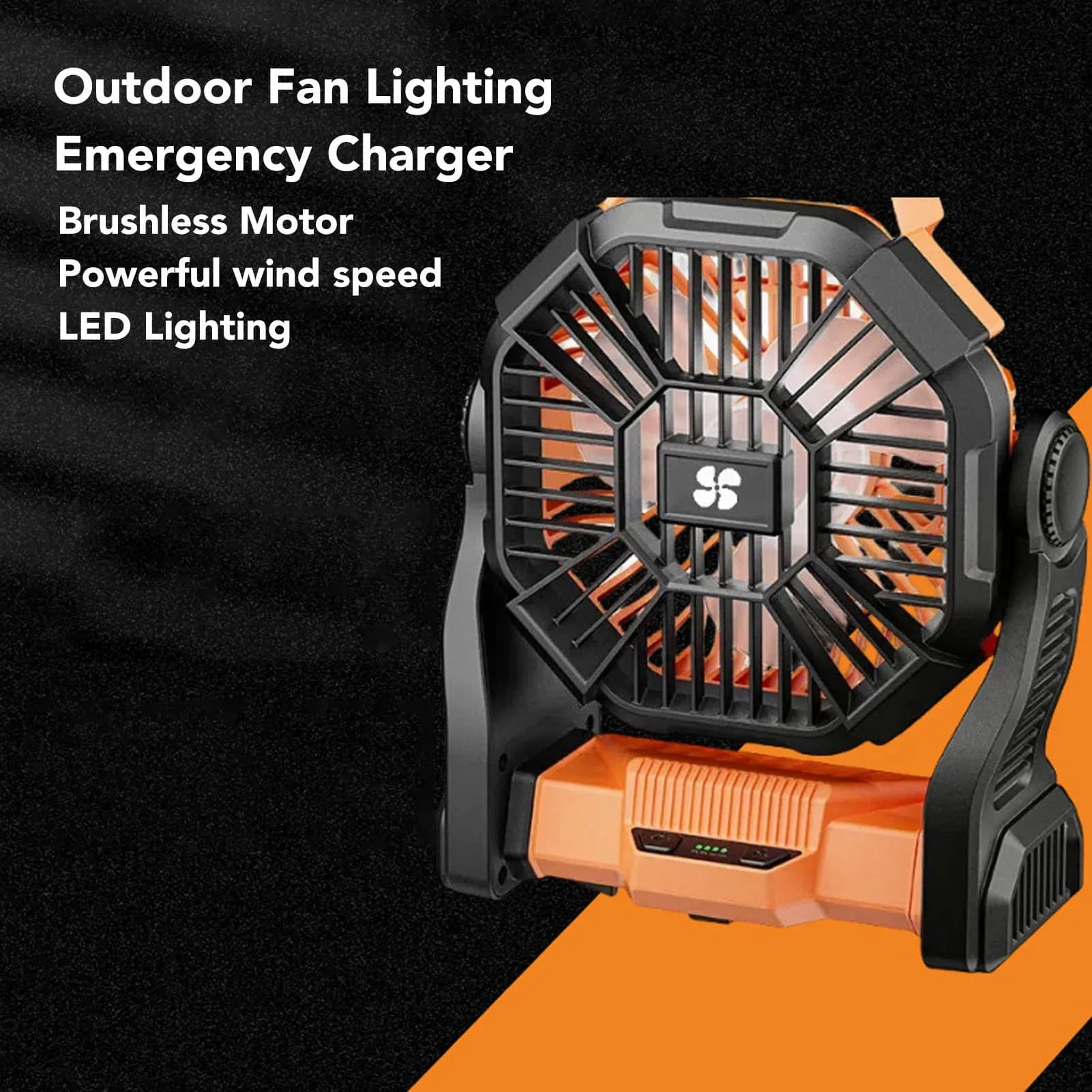 Ventilatore Portatile da Campeggio con Gancio a 360 Gradi, Lunga Durata della Batteria, Silenzioso ed Efficiente, Ricaricabile USB per Tende da Campeggio