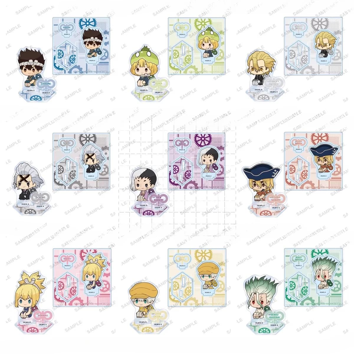 Gioco Ishigami Senku Asagiri Hyoga Saionji Ukyo Nanami Ryusui Acrilico Stand Doll Anime Figura Modello Piastra Cosplay Giocattolo per il Regalo