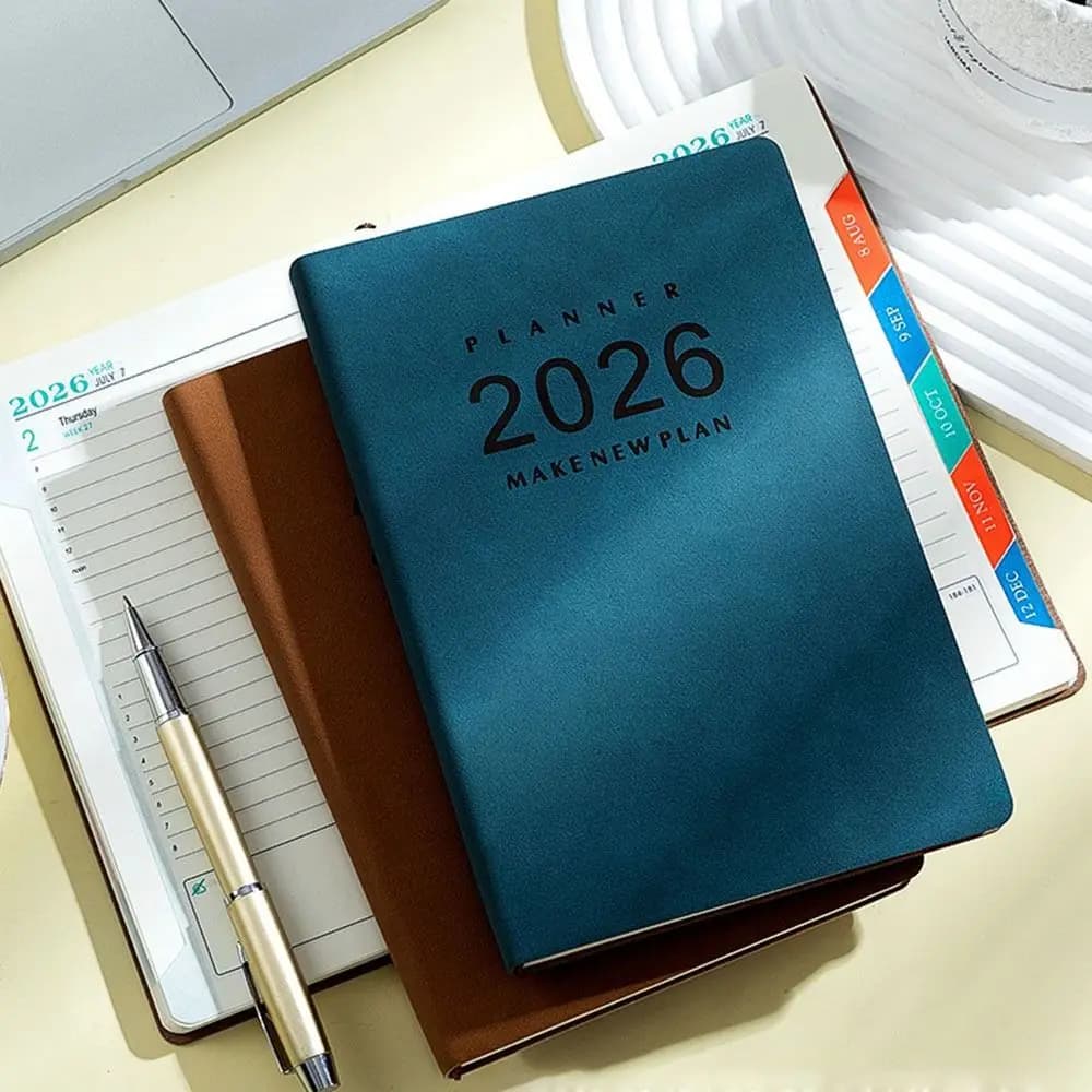 Wear-resistant 2026 Schedule Planner Thick Paper 365 Days Bookmark A5 Daily Planner Notebook Efficient Time Organizer