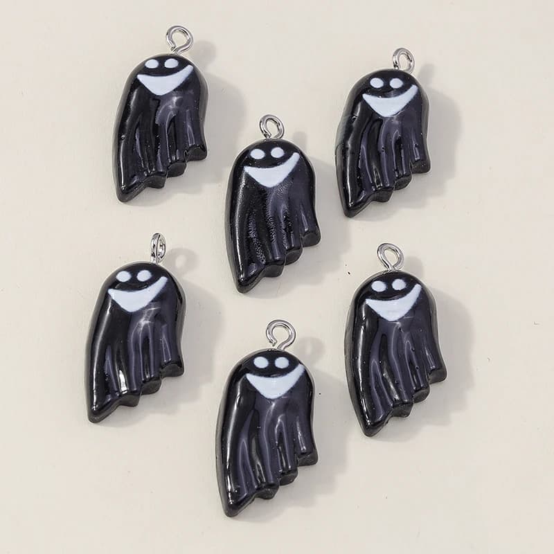 20pcs 12x27mm Cartoon Resin Halloween Ghost Charms Pendants for Jewelry Making Drop Earrings Necklaces Bracelets DIY Crafts Gift