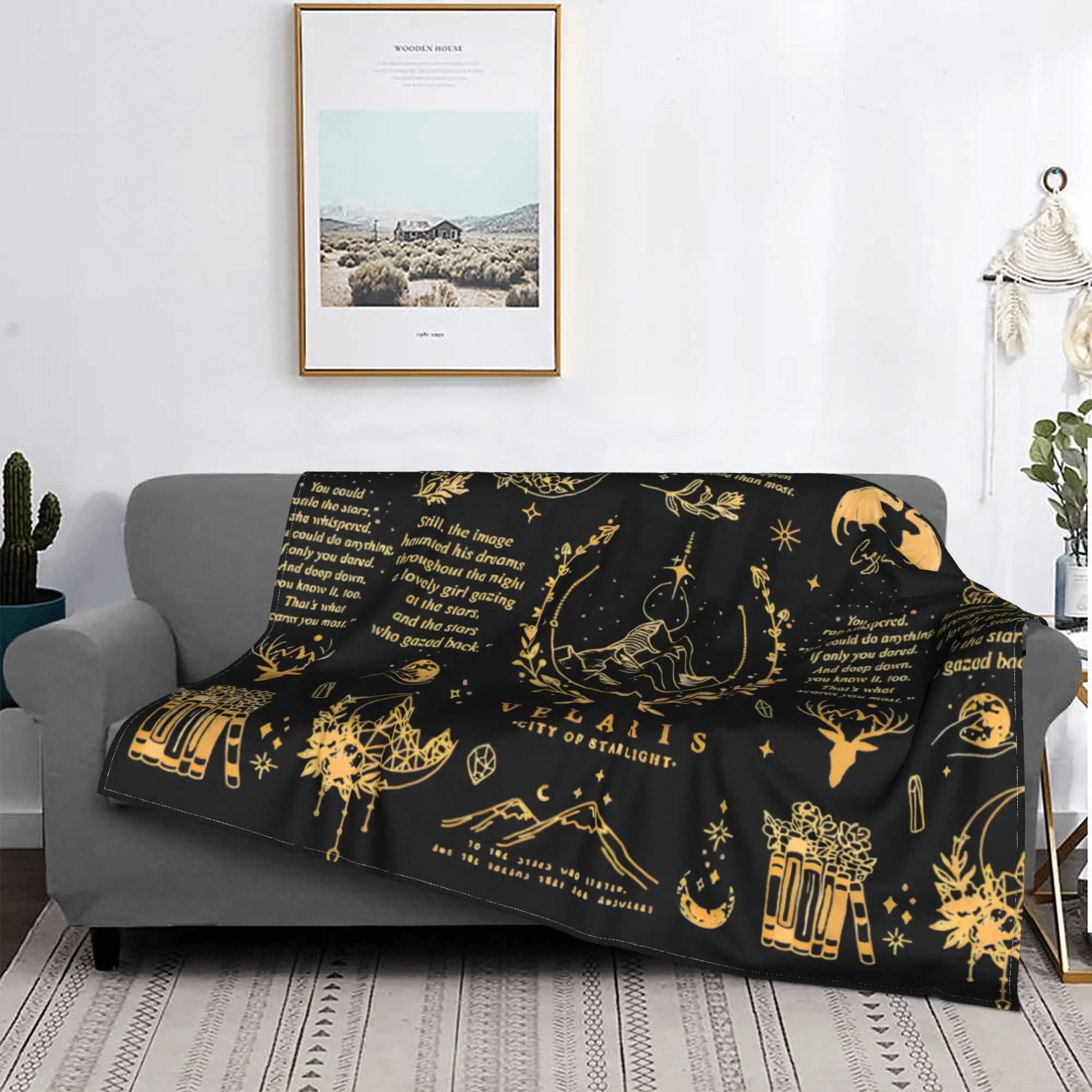 Velaris City of Starlight Blankets The Night Court Flannel Awesome Soft Throw Blanket for Bedspread Winter