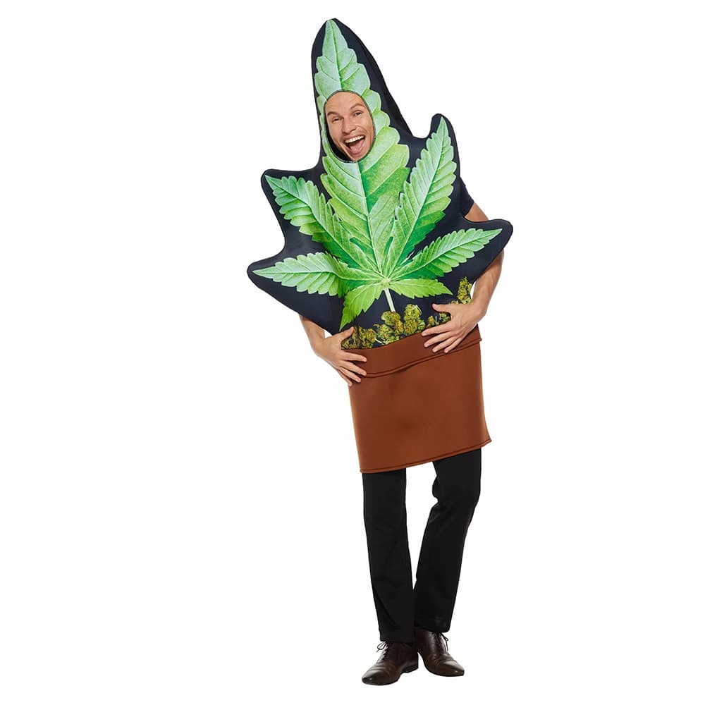 Eraspooky Nuovo Arrivo Divertente Costume da Pianta in Vaso per Adulti Unisex Tuta Cosplay Pianta Costume di Halloween Purim Carnevale Festa