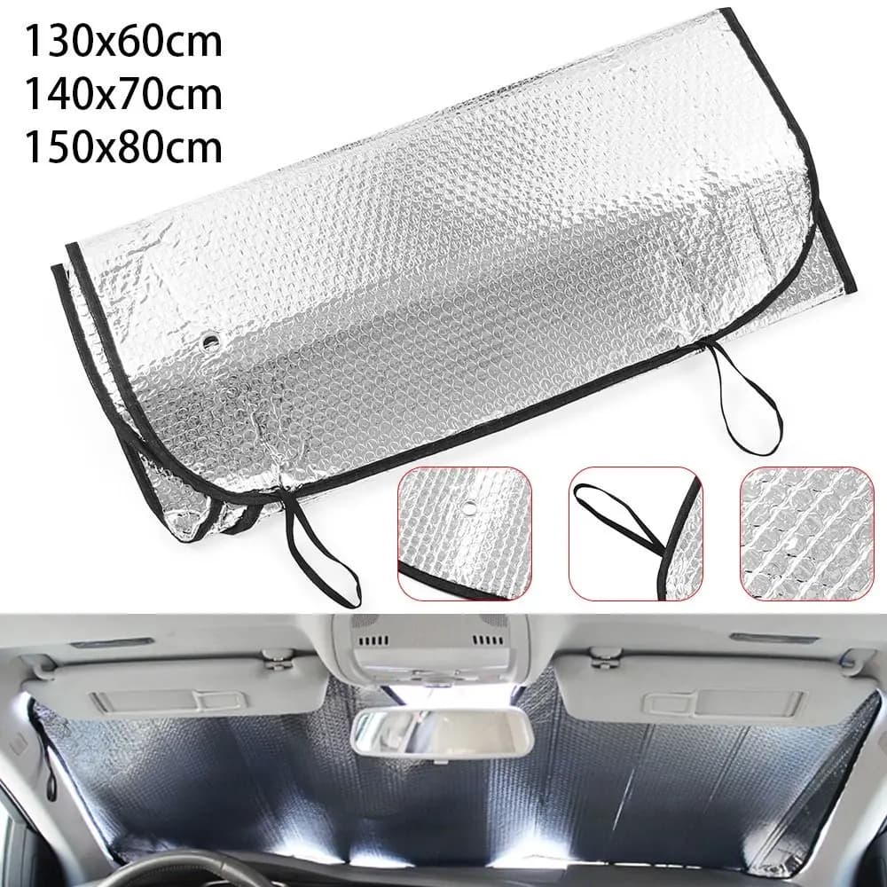 1 pz parabrezza visiera parasole per auto copertura separazione del calore con 2 ventose parabrezza anteriore parasole foglio di alluminio