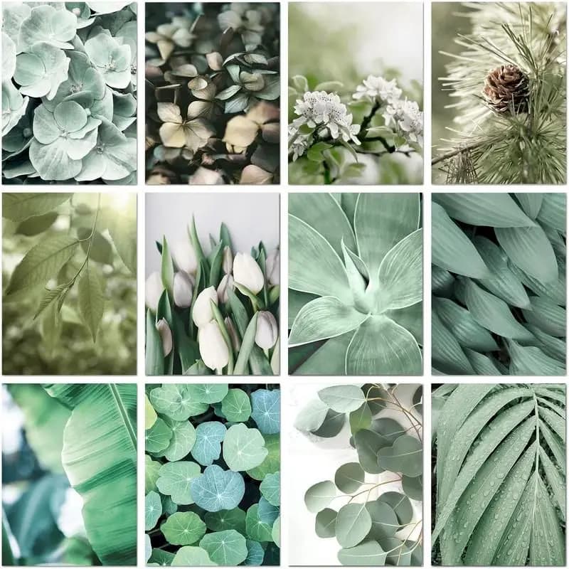 1pc frameless Acrylic Paint By Number Green Leaf Kits Diy Home Decoration Painting By Numbers Drawing On Canvas Handpainted Art