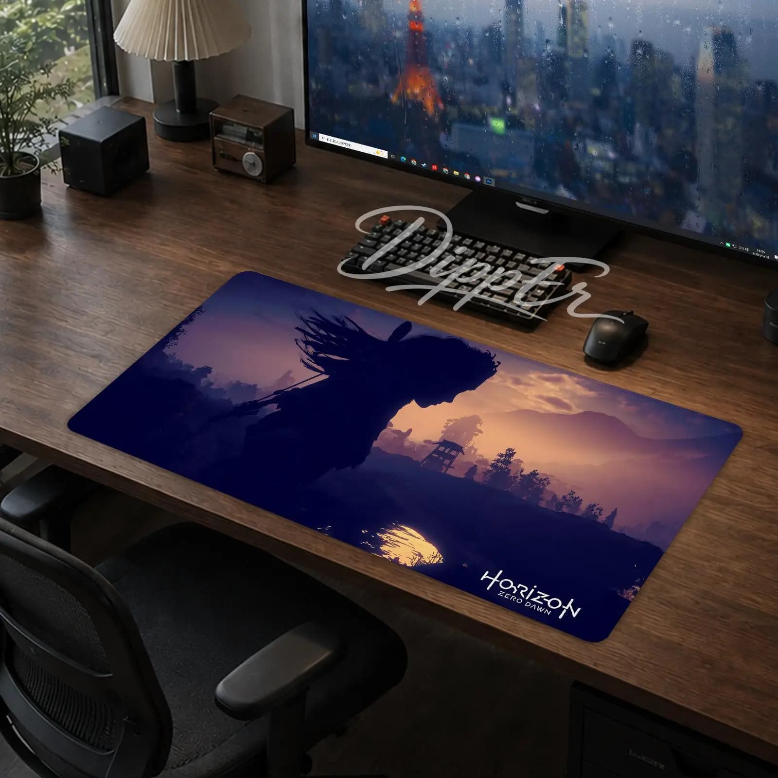 Tappetino per mouse Horizon Zero Dawn, tappetino da scrivania per ufficio e gaming, antiscivolo, grande, personalizzabile, con bordi cuciti e base in gomma