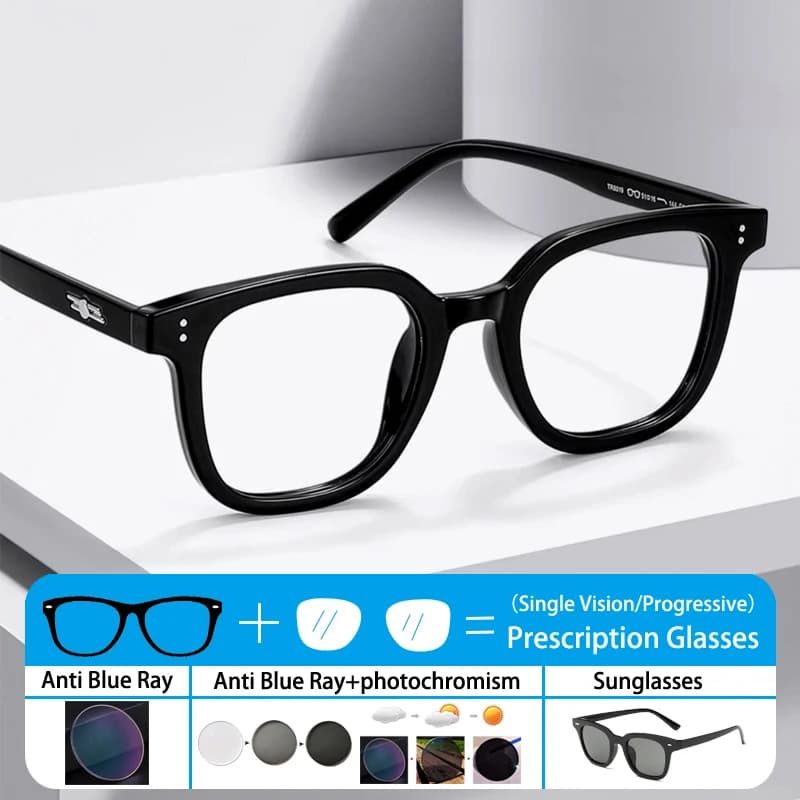 New Alloy double-beam Business Frame Myopia Photochromic Anti Blue Ray Men Sunglasses Presbyopic Hyperopia Prescription Glasses