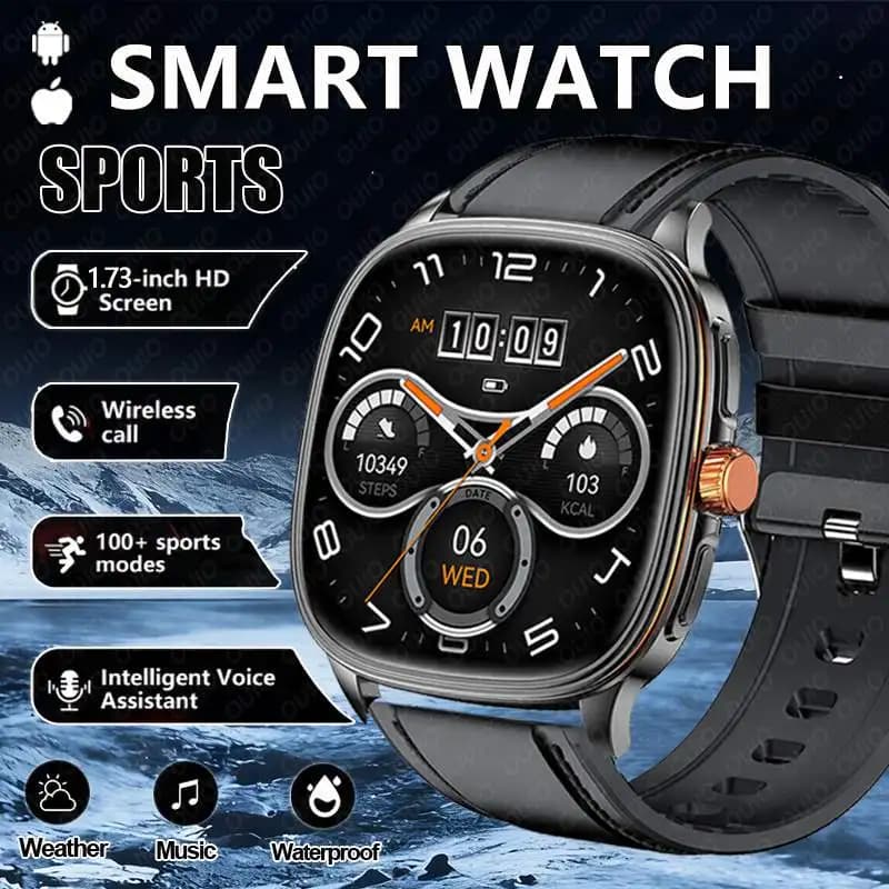 Men's Smart Sport Watch Fashion 2026 with Vocal Assistant, Weather, 100 Sport + Waterproof, Bluetooth - Smartwatch Man Woman