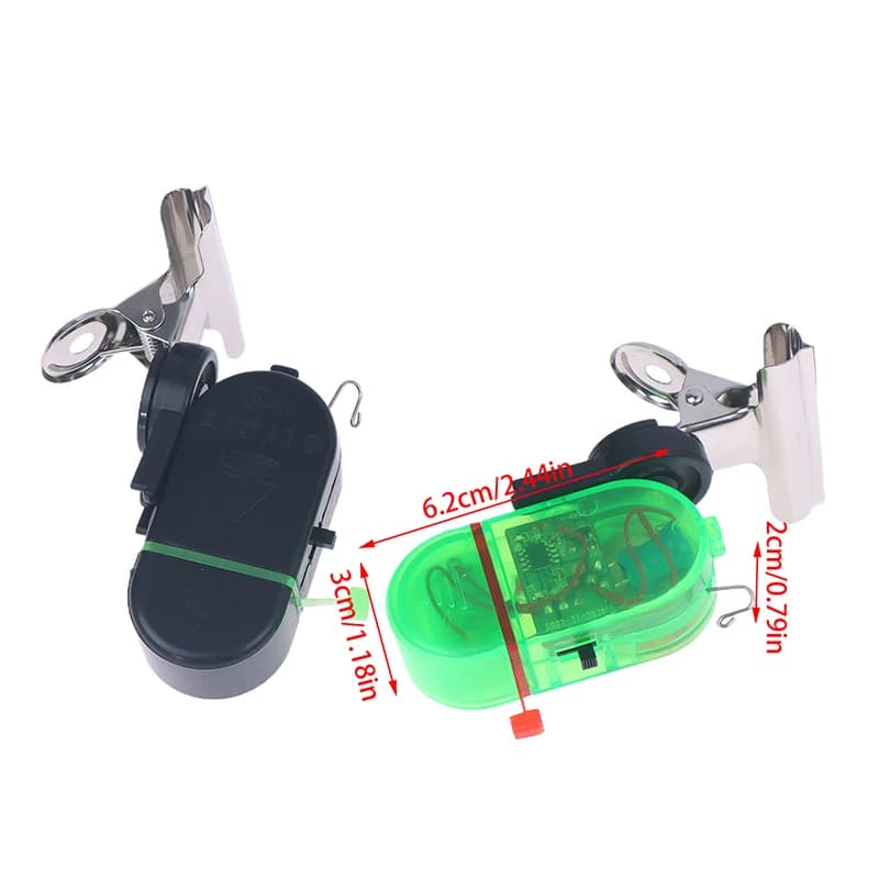 1Pc Allarme canna da pesca portatile Lampada singola/doppia Allarme sonoro per morso di pesca elettronico Clip per campana di pesce con luce per la pesca