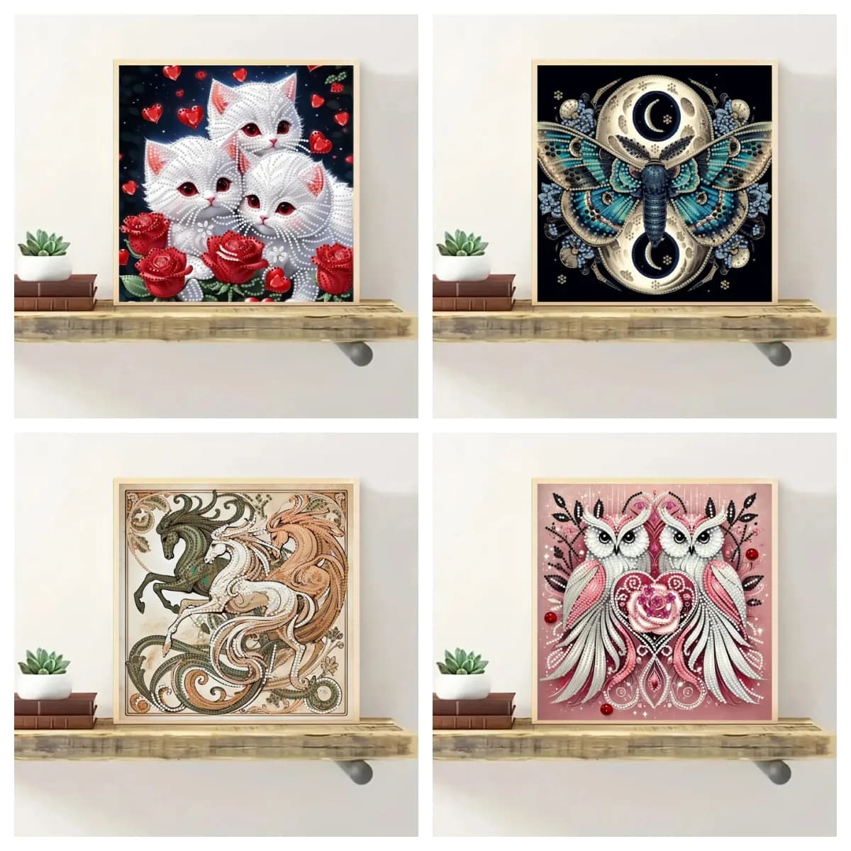 1 piece of animal painted with diamonds diy without frame, crystal rhinestones, artistic image with diamonds for the decor of the restaurant, cafeteria, home office