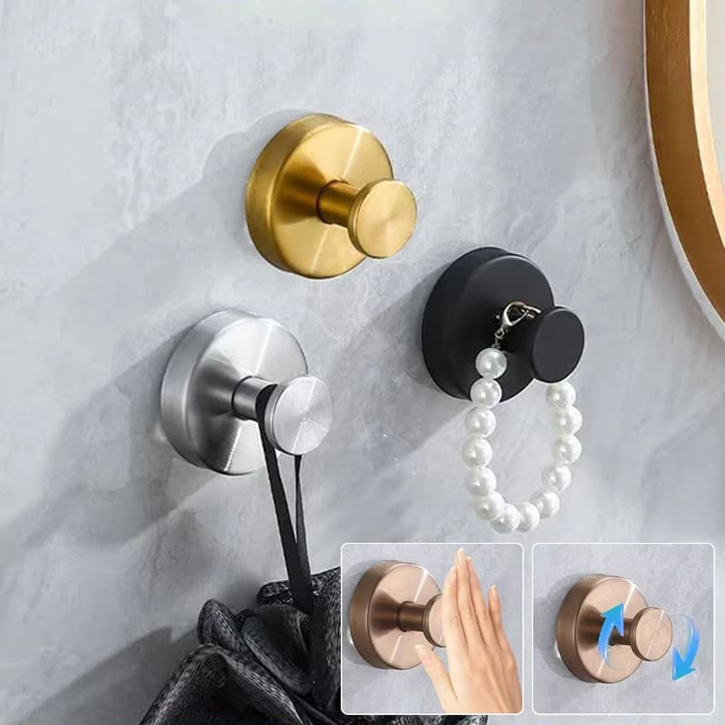 1 Pezzo Gancio a ventosa in acciaio inossidabile per bagno e doccia, appendi asciugamani, accappatoi e spugne, per porte in vetro, piastrelle e specchi