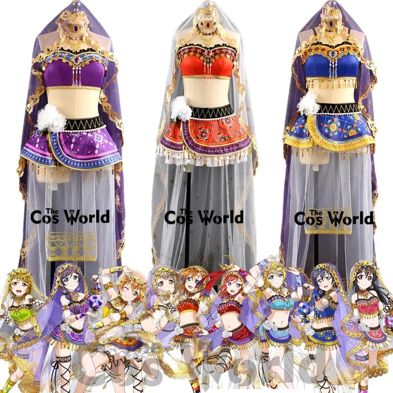 Cosplay Costumes Custom Love Live Arabia Dancing Diva: Kousaka Honoka, Minami Kotori, Sonoda Umi, Ayase Eli