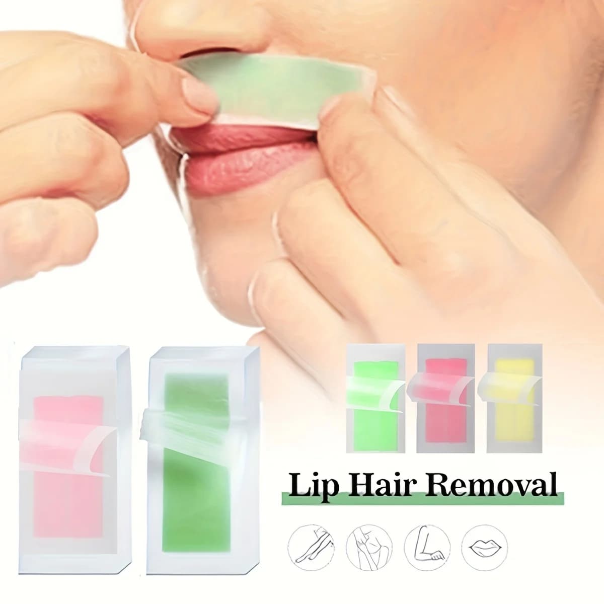 6/20PCS Hair Removal Wax Strips, Cold Wax Paper for Face, Arm, Leg & Body, Skin-Friendly, Long-Lasting, Unisex, Certified