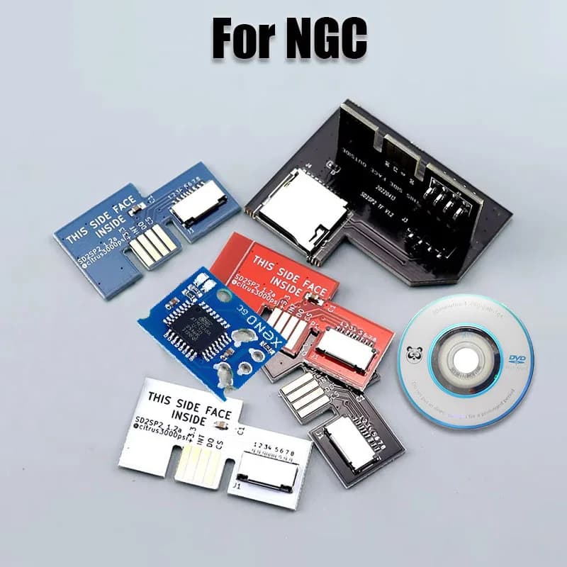 Per NGC SD2SP2 PRO Adattatore Lettore di schede SD con disco di avvio Mini DVD e Xeno GC Chip compatibile Parte di ricambio 1PC