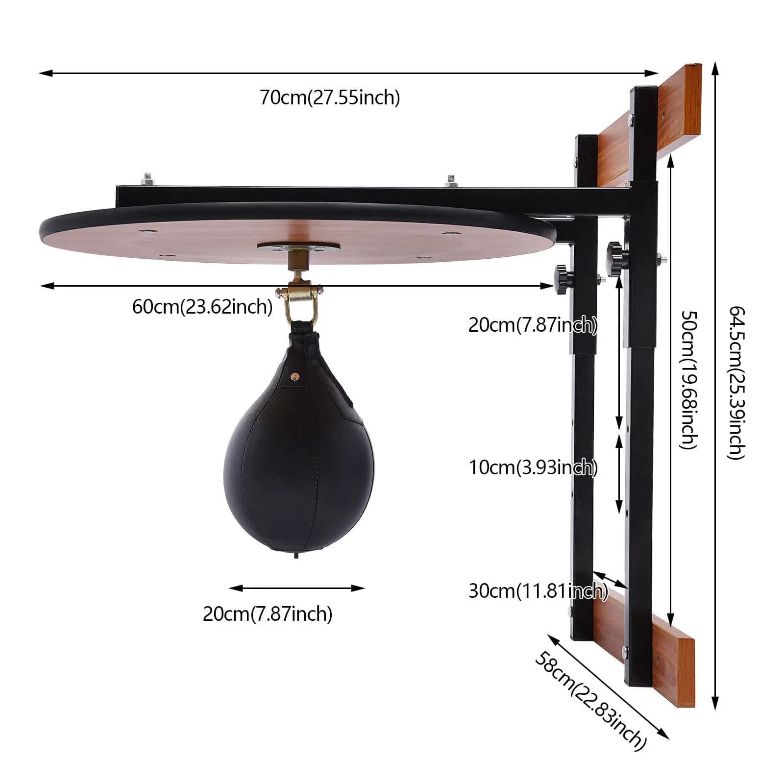 Wall Mounted Adjustable Speed Bag Platform Kit, Swivel Punching, Fitness Training