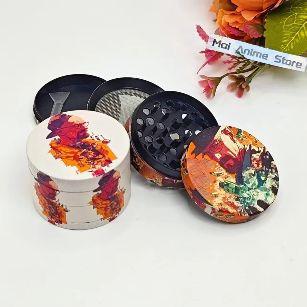 2in Movie Herb Grinder Metal Spice Mill 4-layer Manual Pepper Salt Mortar Pestle Tobacco Grass Grinder Smoke Cigarette Tool