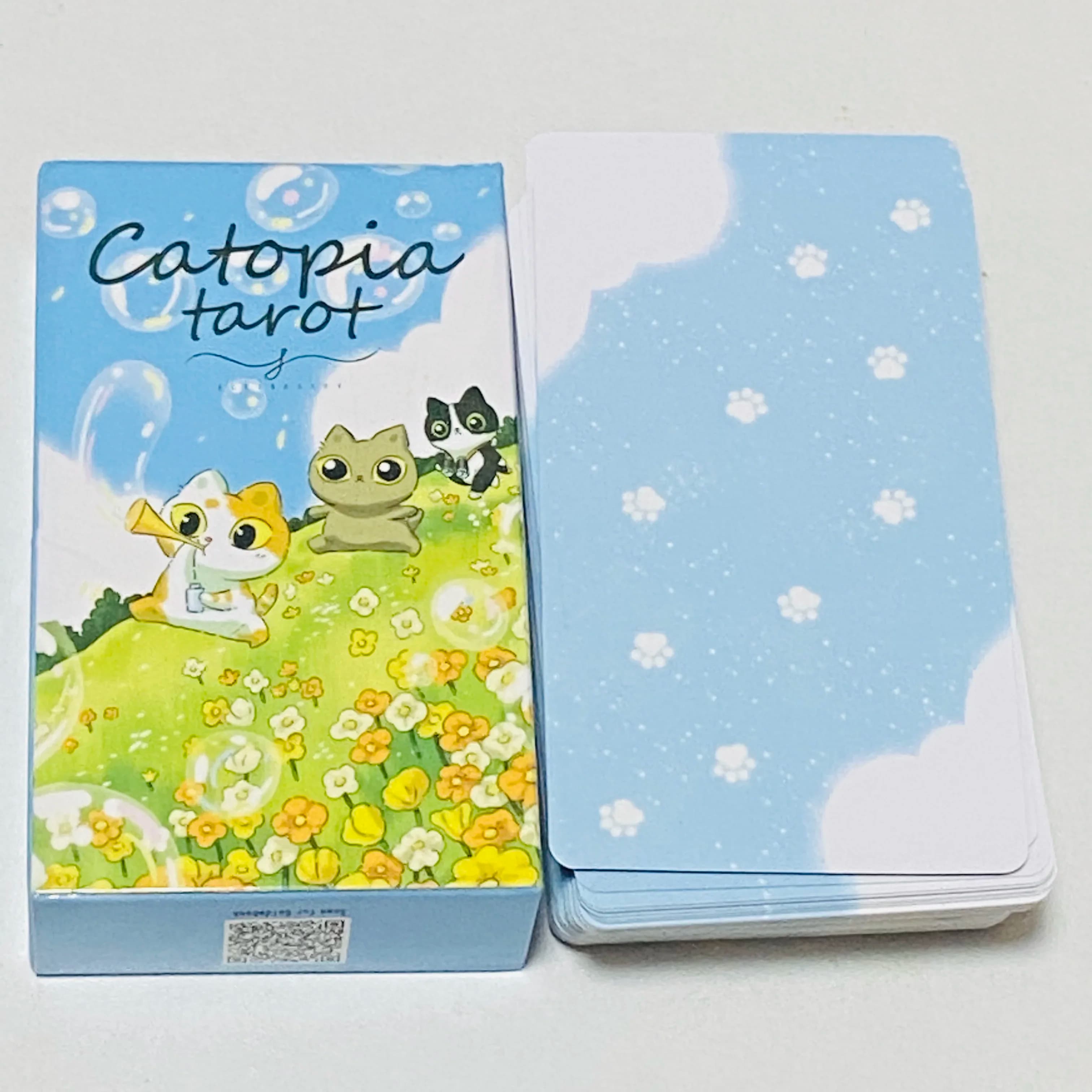 Carte dei tarocchi Catopia 78 pezzi Mazzo di tarocchi simpatico gattino per principianti Gioco di carte Oracle Gioco da tavolo Giocattolo