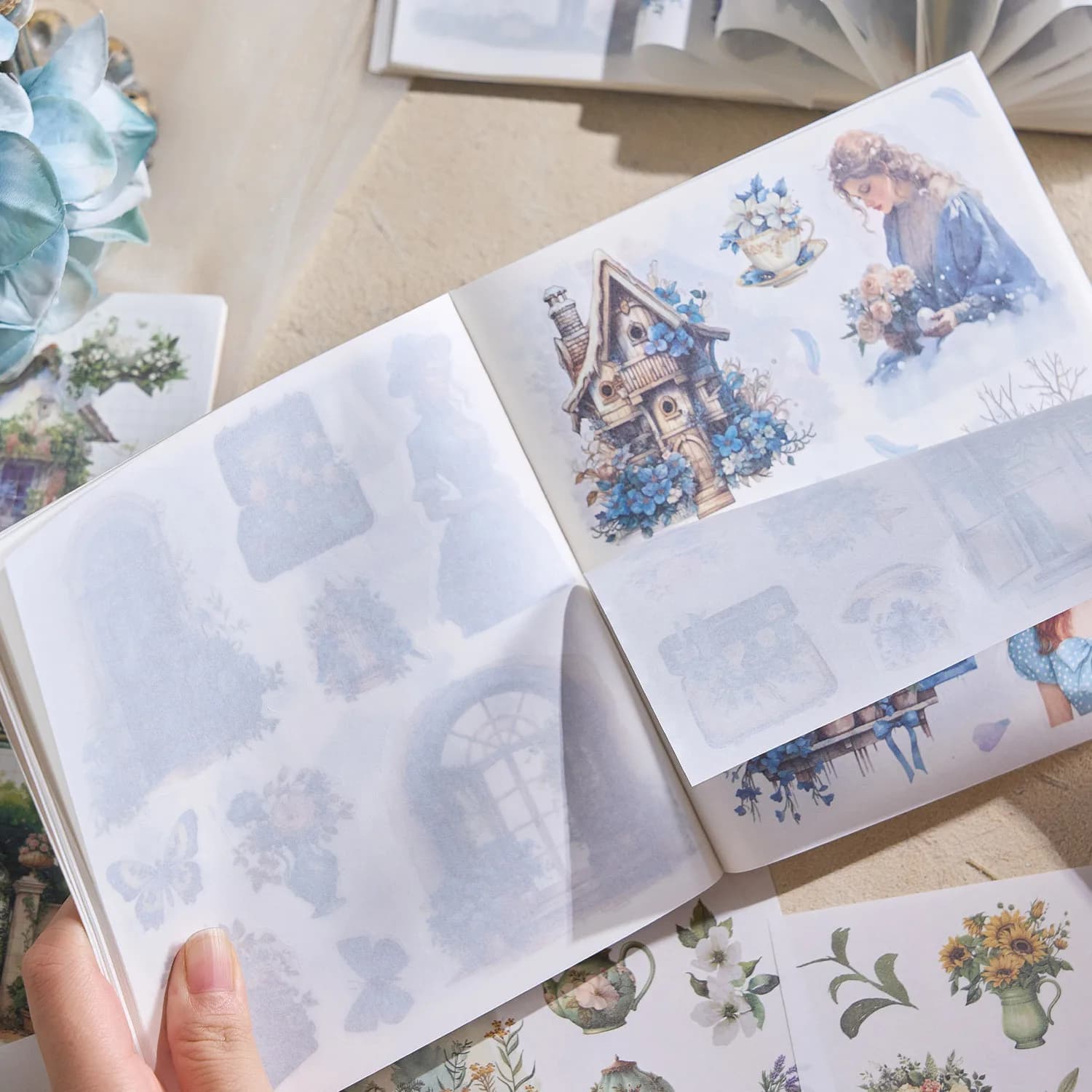 1pack/2pack Whimsical Journaling Stickers - Fantasy Realm Collection Scene Making Decorative Labels 50pcs/pack