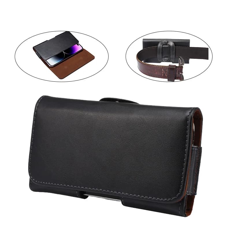 Custodia universale per fondina da cintura in vera pelle per iPhone Samsung Galaxy S25edge S25Ultra S24FE A56 A36 A26 iPhone Xiaomi Marsupio