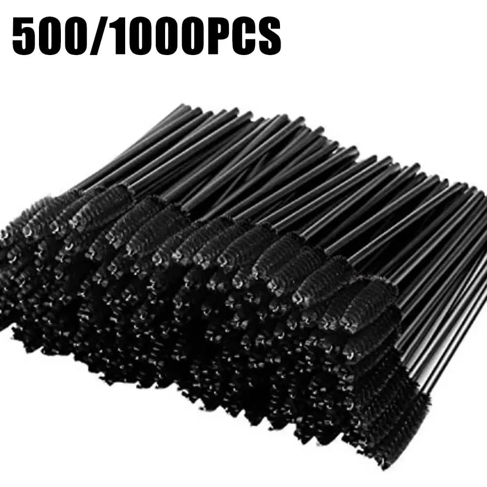 Set di 500/1000 Pennelli per Extension Ciglia, Spazzole per Mascara, Applicatori per Sopracciglia, Strumenti per Trucco Professionale