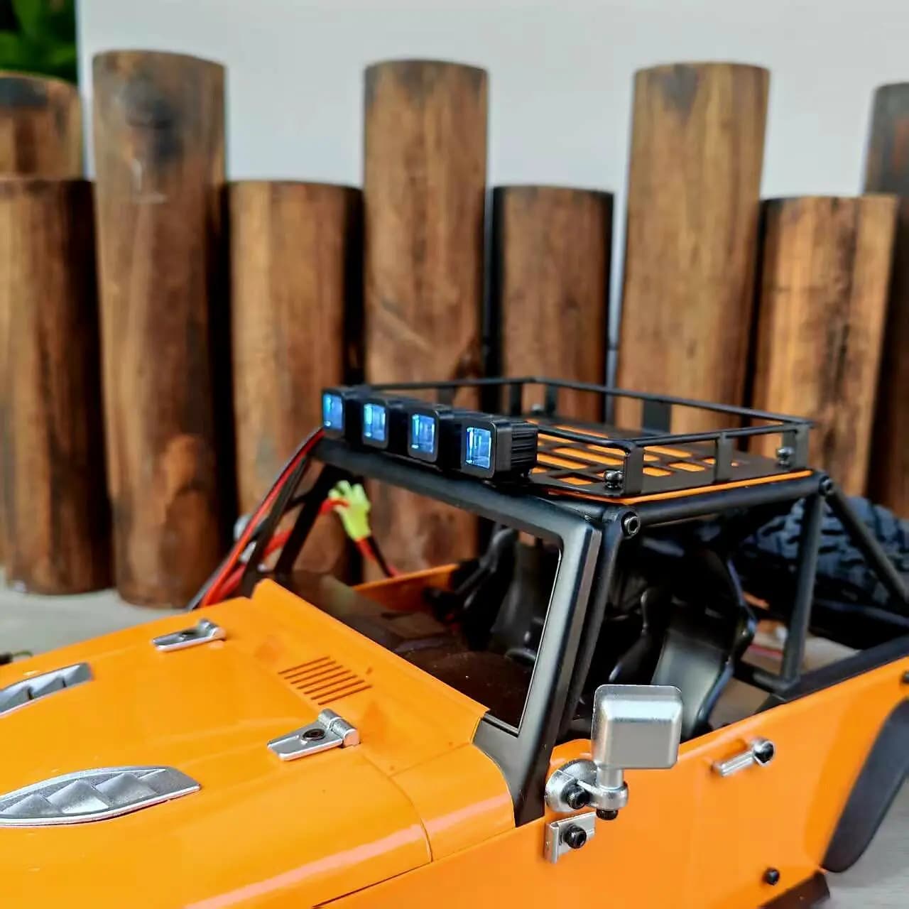 Portapacchi in metallo con luci per MJX H12Y H12Y Plus RC Truck RC Crawler, accessorio di aggiornamento, installazione senza foratura