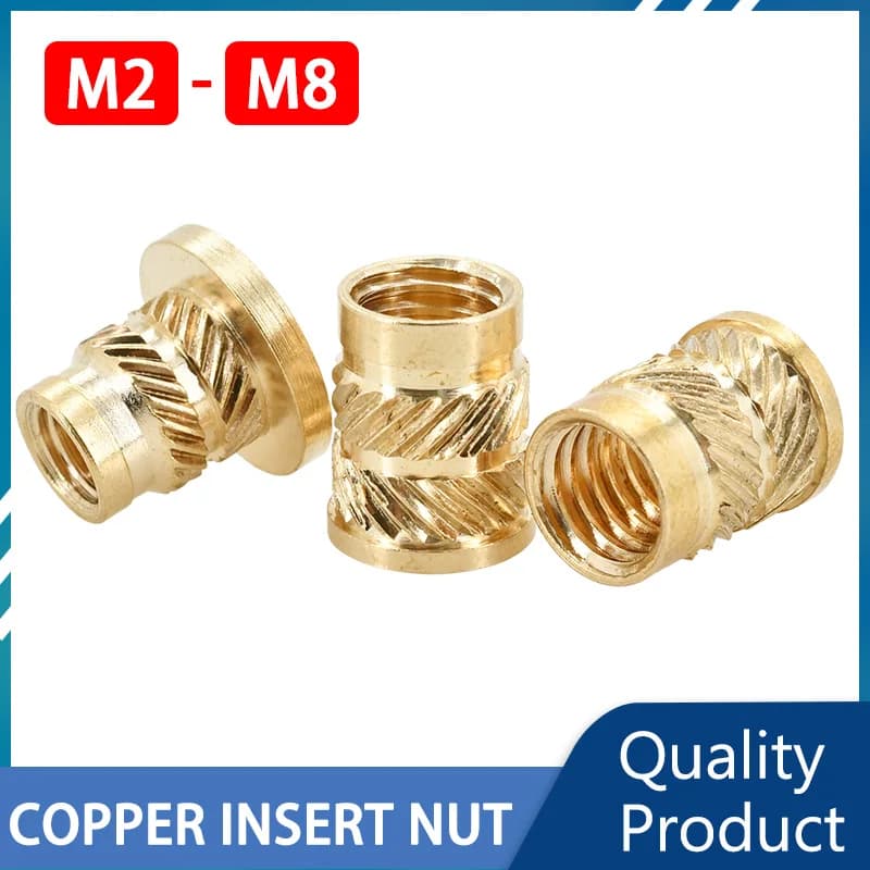 M2 M2.5 M3 M4 M5 M6 M8 dado Nopper inserto dado in rame stampato ad iniezione inserto in rame zigrinato dado riscaldante in ottone per Laptop Yor stampa 3D