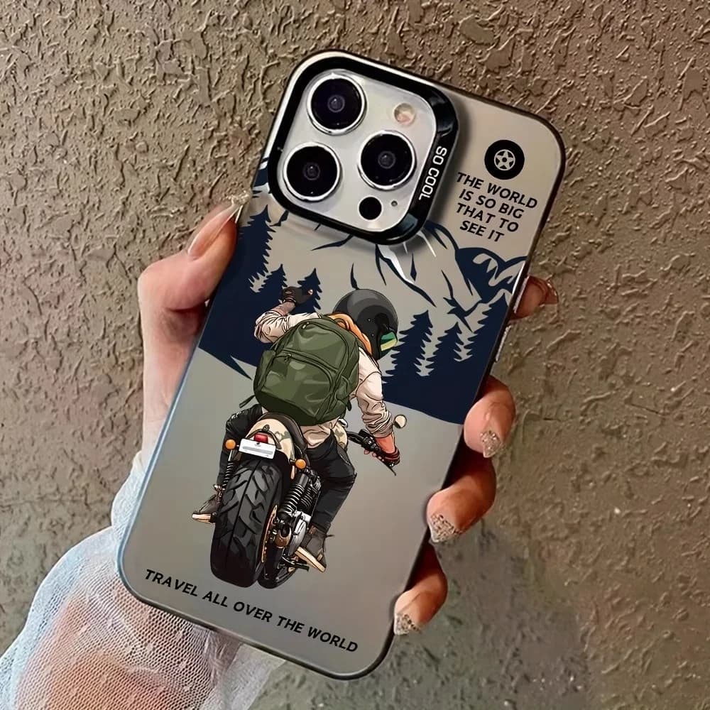 Custodia Anti-Caduta Trendy a Tema Moto per iPhone 17 16 15 14 13 12 11 Pro Xs Max Mini 8 7 Plus X XR Air 16e 17e