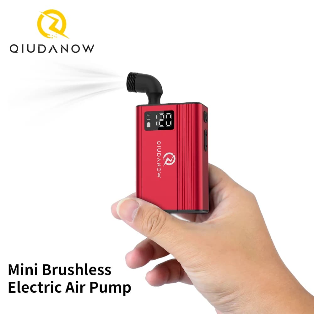 QIUDANOW Pompa per bici elettrica con schermo digitale Motore brushless Gonfiatore rapido per pneumatici per bici da strada/MTB adatti a Presta e Schrader