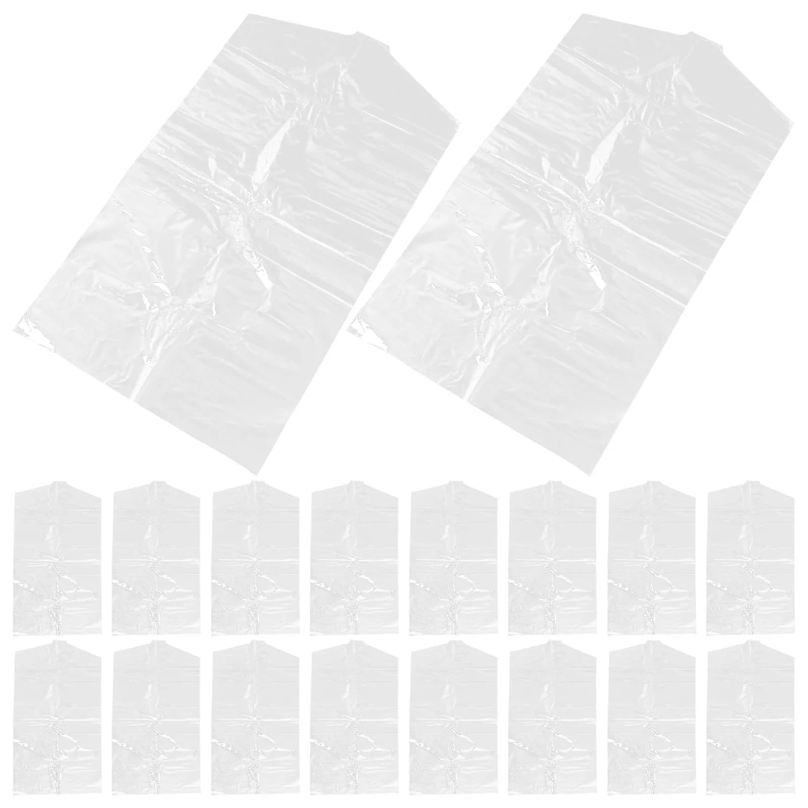 60Pcs Hanging Garment Covers Washable Moisture Proof Dust Resistant Clothing Storage Bags for Wardrobe Home Store Laundry and