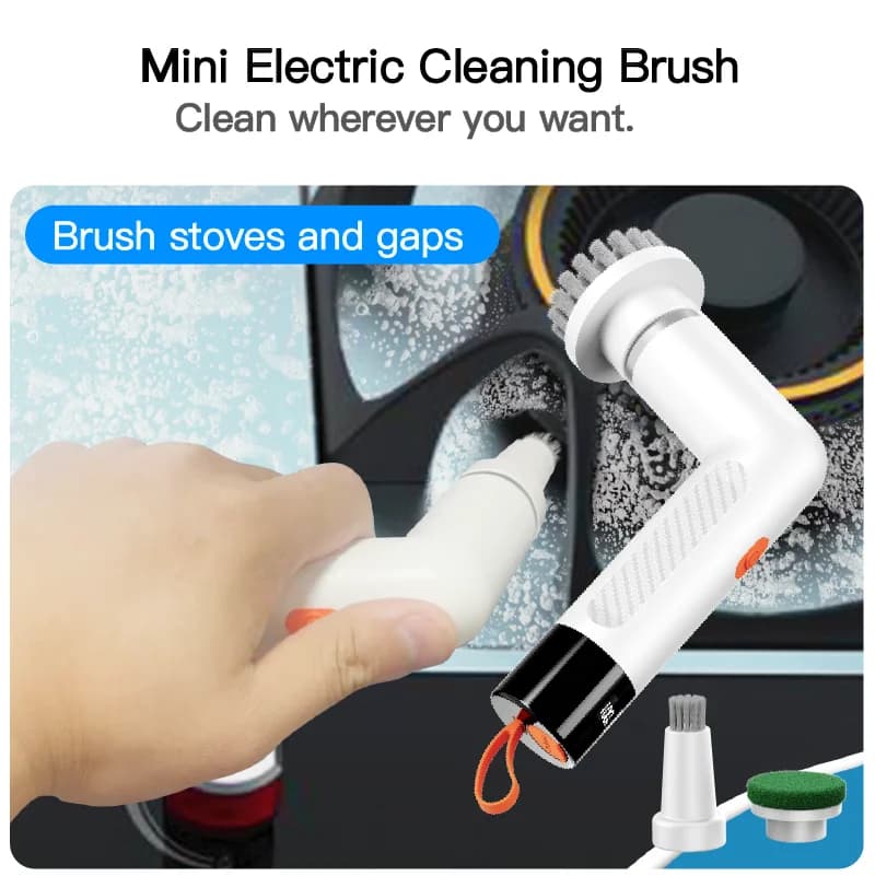 Spazzola per pulizia elettrica multifunzionale 4 in 1 Spazzole per scarpe per pulizia automatica USB wireless Spin Scrubber Strumento per la pulizia della cucina