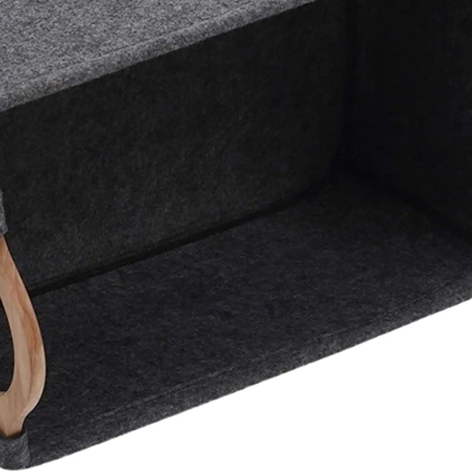 Dog Toy Bin Large Cute Foldable Felt Bin With Wooden Handle Dog Storage Organizer For Kids Blankets Collars Leashes Indoor