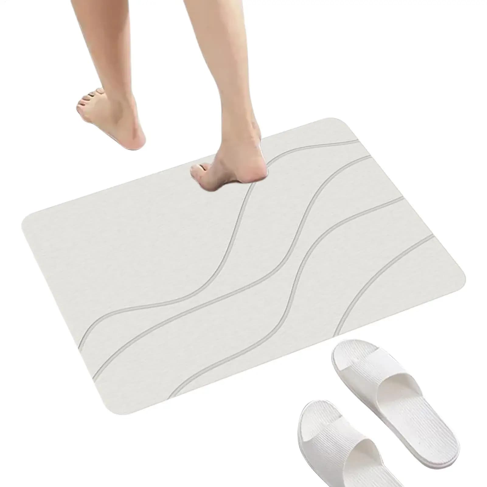 Tappetino da bagno 40x60cm ad asciugatura rapida in diatomite, tappeto assorbente per bagno, casa, appartamento, agriturismo, WC, toilette
