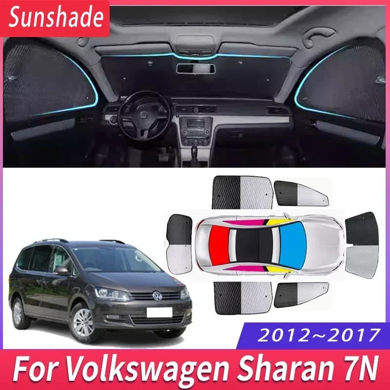 Auto Parasole Per VW Volkswagen Sharan 7N 2012 ~ 2017 2014 Isolamento termico Protezione solare Parasole Parabrezza Visiera Accessori auto