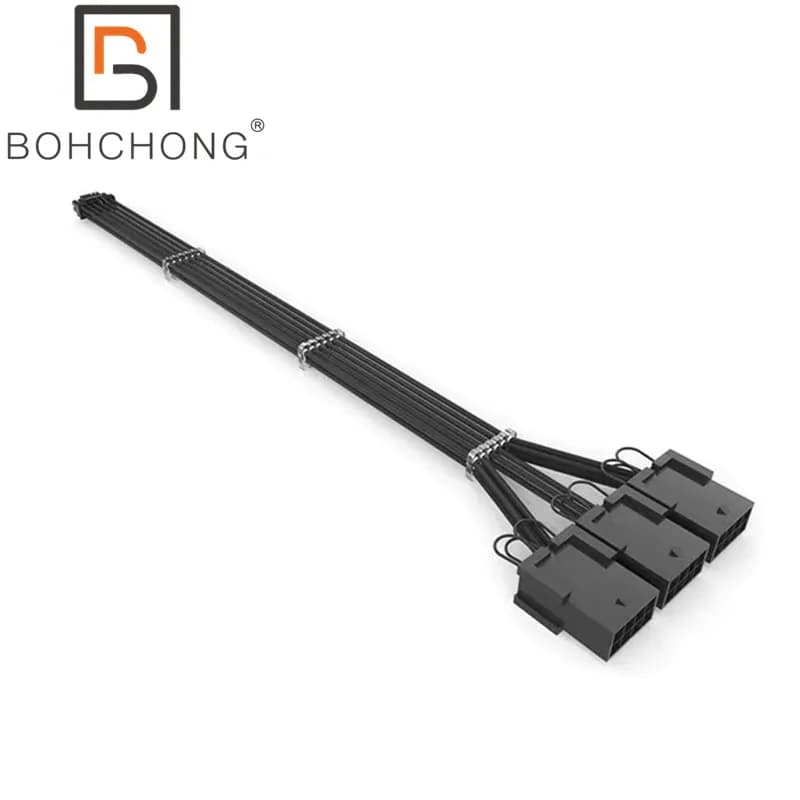 12VHPWR 12V-2x6P a 3 pezzi PCi-E GPU 8 pin scheda video grafica 3x8 pin PCIE 5.0 cavo RTX 5080 5090 cavo di prolunga alimentatore