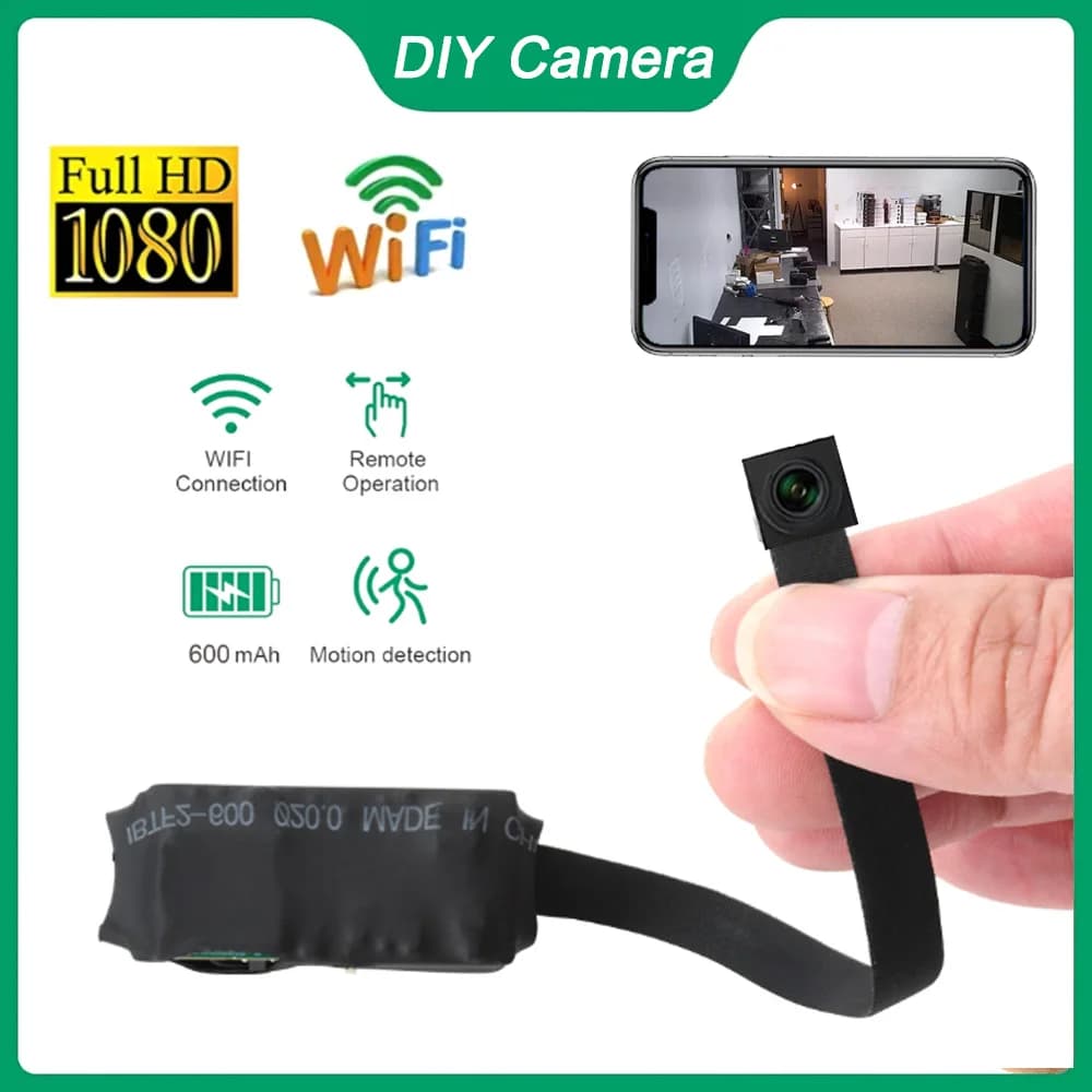 Mini WiFi camera HD 1080P fai-da-te - Log loop, support motion detection App phone camera P2P Microphone integrated for iOS Android