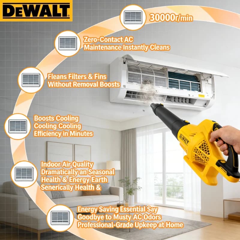 Soffiatore Elettrico Portatile per Uso Domestico con Motore a Spazzole da 420W, Compatibile con Batterie Dewalt 18V 20V - Utensile Elettrico