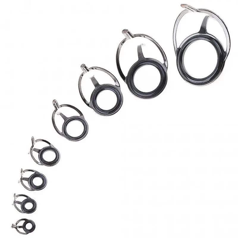 24 Pieces Rings Guide Ovals for Fishing Cane, Lenz Rings, Cane Repair Kit, Mixed Measures, Double Gamba Rings