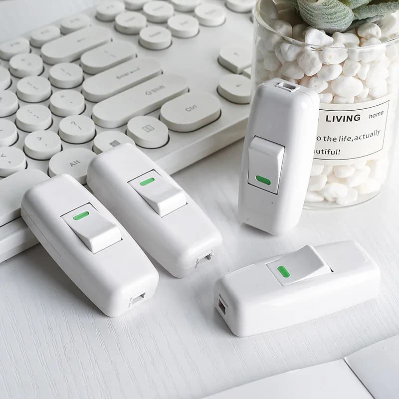 Boat Shaped Switch Home Light Switches On/off Table Lamp Switches Classic White Line Switches Cable Switches Electric Accessories