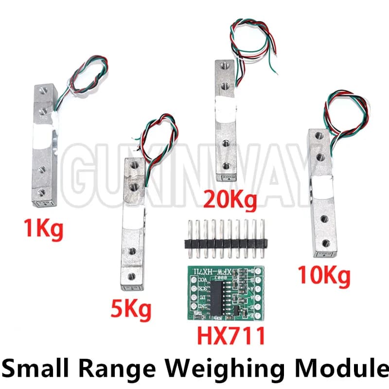 Cella di carico 1KG 2KG 5KG 10KG 20KG HX711 Modulo AD Sensore di peso Bilancia elettronica Sensore di pressione di pesatura in lega di alluminio