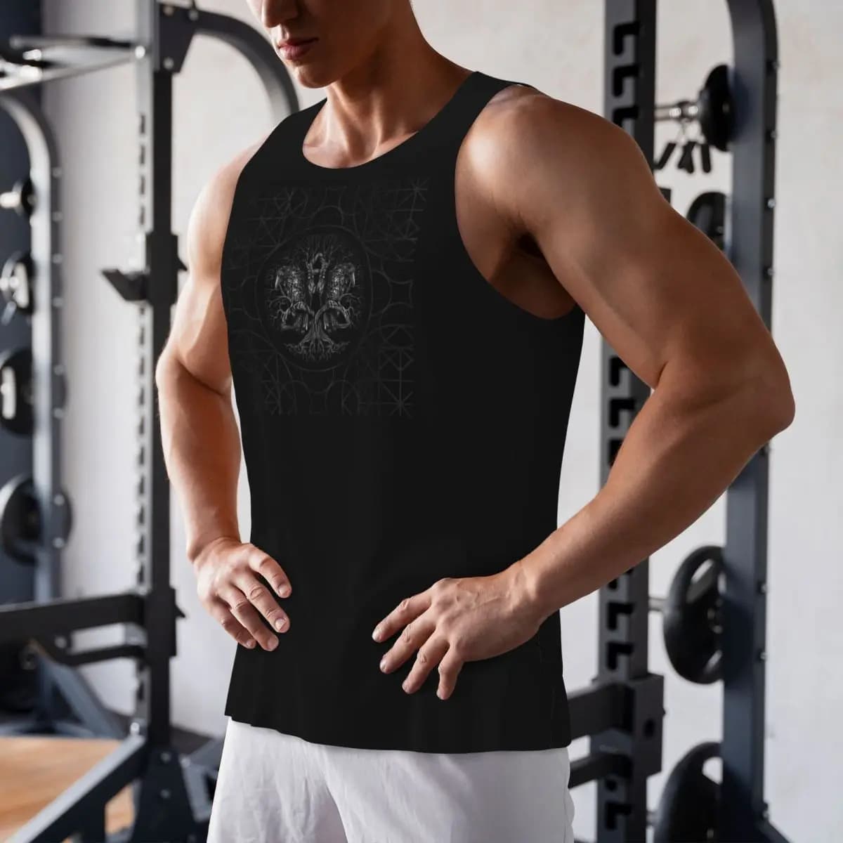 Albero della vita ad asciugatura rapida Yggdrasil con canotta da palestra Raven Camicia senza maniche muscolare Gilet traspirante per bodybuilding