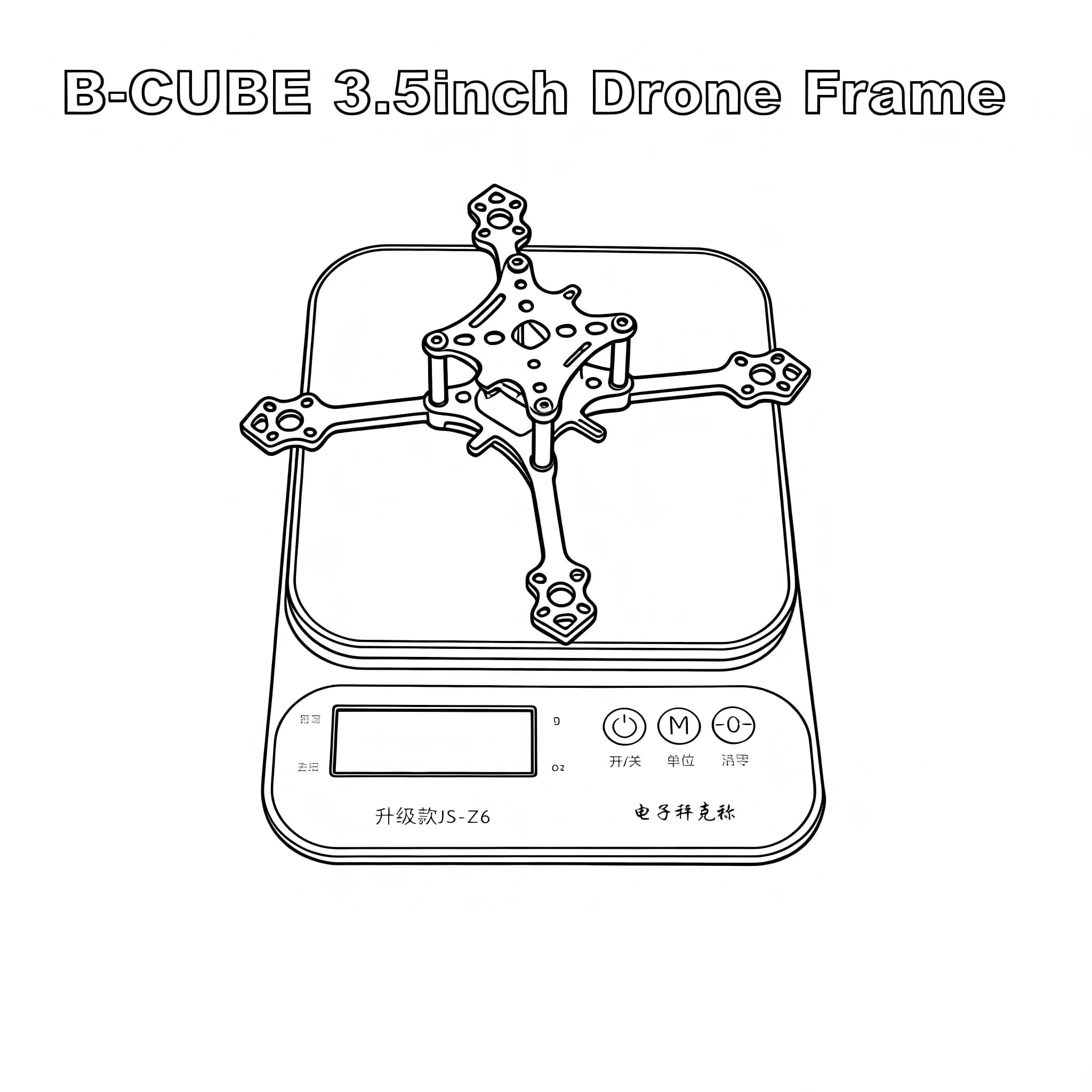 B-CUBE Kit Telaio Drone FPV da 3.5 Pollici in Fibra di Carbonio per Racing Quadcopter Freestyle con Controllo di Volo INAV Beatflight F722Ardupilot PX4