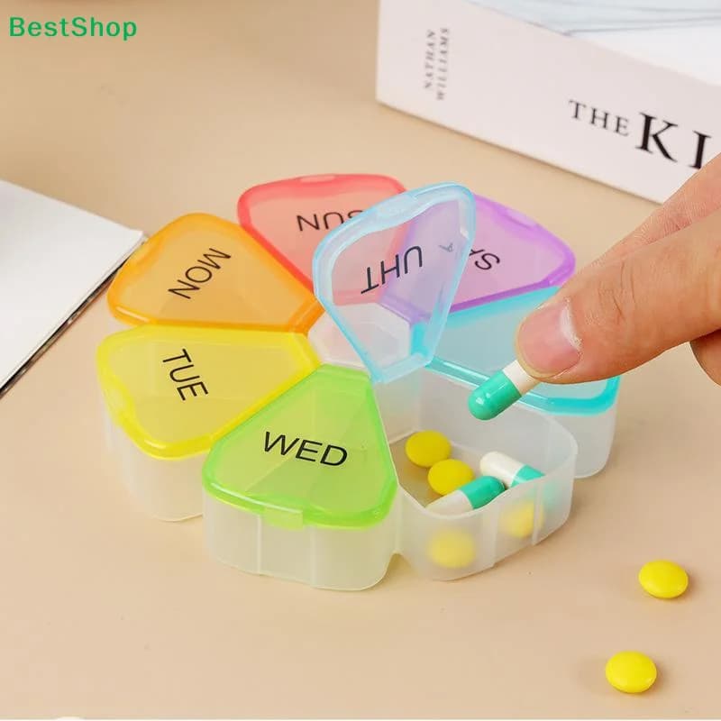 〔Z〕Portable Travel Tablet Organiser With 7 Large Compartments For Vitamins Supplements Medication